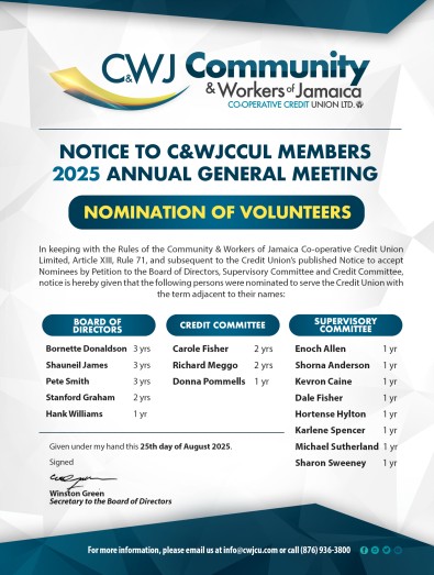 NOTICE - Nomination of Volunteers 2025