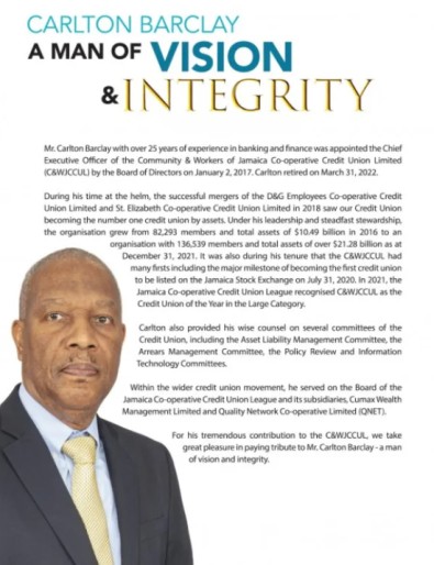 Carlton Barclay a Man of Vision & Integrity